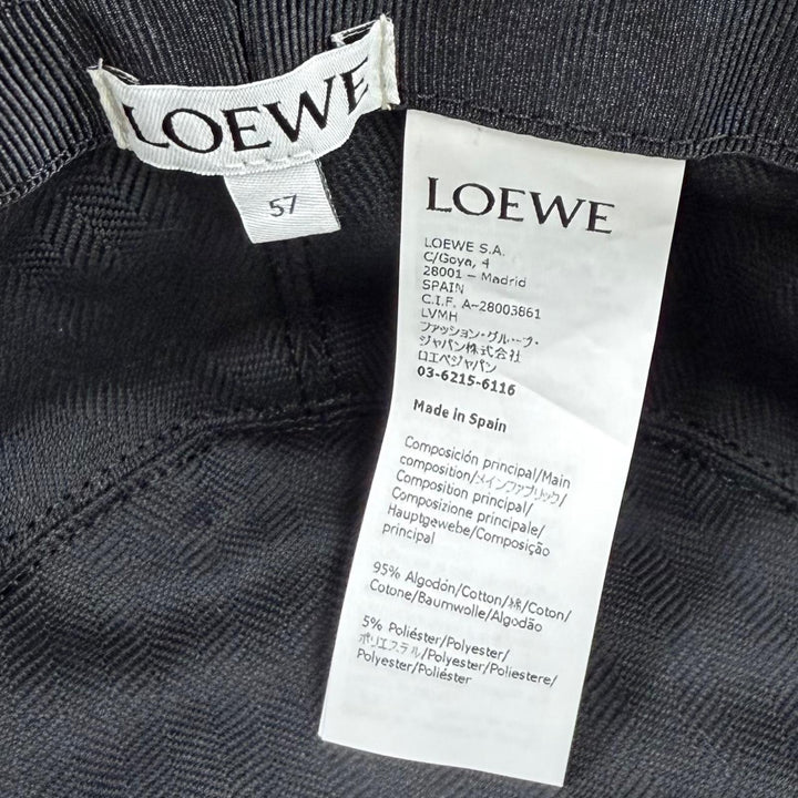 Excellent LOEWE hat Leather accent Anagram Jacquard Bucket cotton 57 K820HBLX07