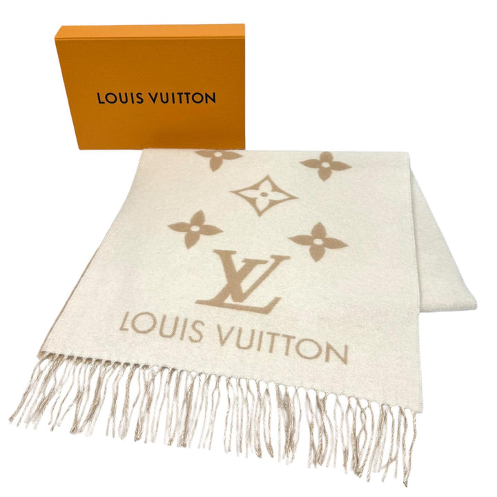 Excellent LOUIS VUITTON Scarf muffler reykjavik cashmere Women M78123