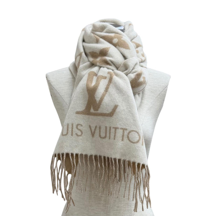 Excellent LOUIS VUITTON Scarf muffler reykjavik cashmere Women M78123