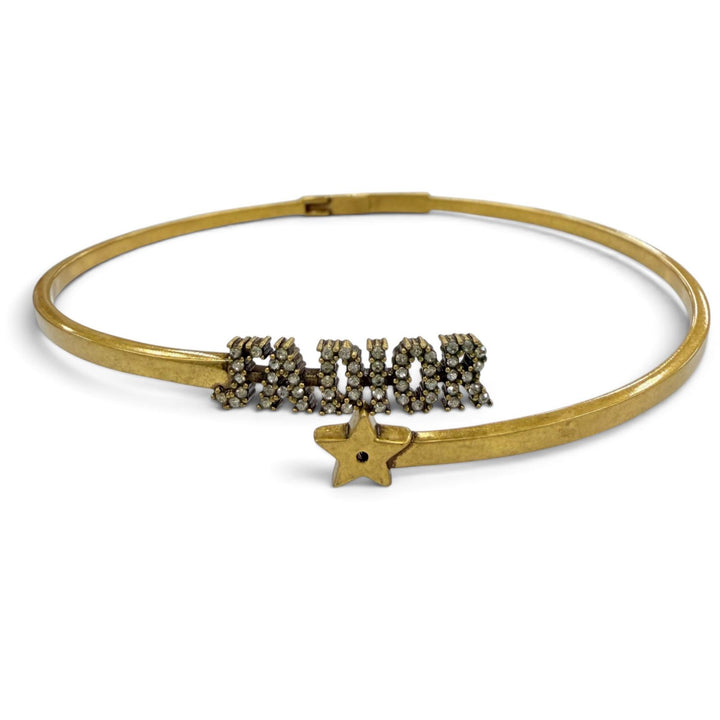 Great DIOR choker JADIOR Logo Rhinestone Star Accessory gold metal Women