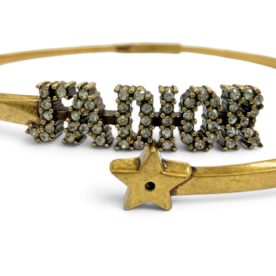 Great DIOR choker JADIOR Logo Rhinestone Star Accessory gold metal Women