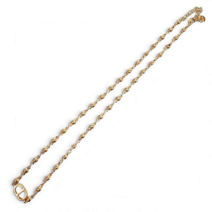 Excellent DIOR Necklace CD logo ball Pink gold Women