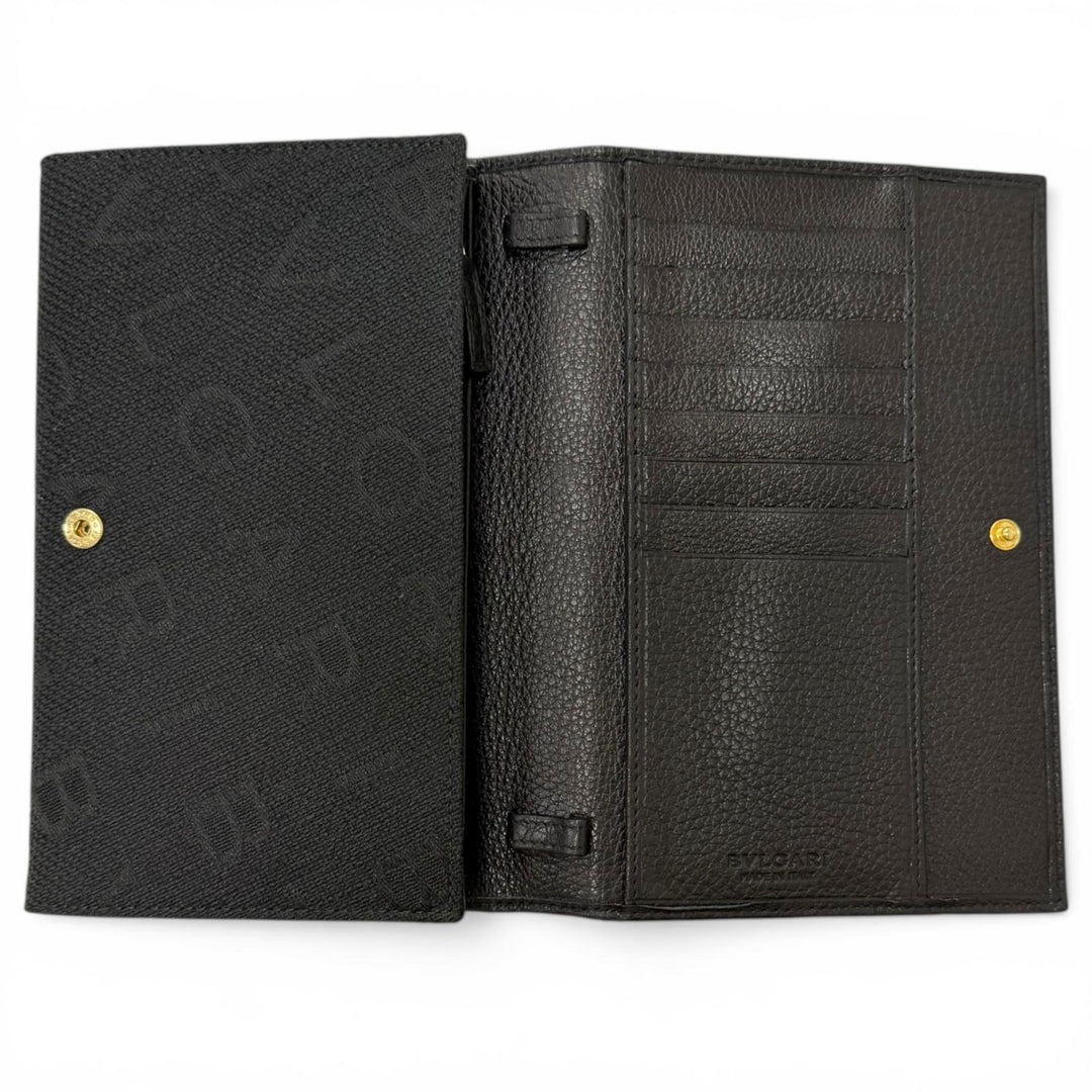 Great BVLGARI Purse Bvlgari Bvlgari Shoulder Wallet with All-Over Logo Print