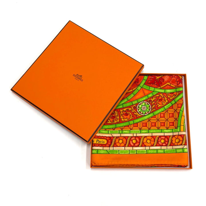 Pristine HERMES scarf Lights of Paris Rare Multi silk Women