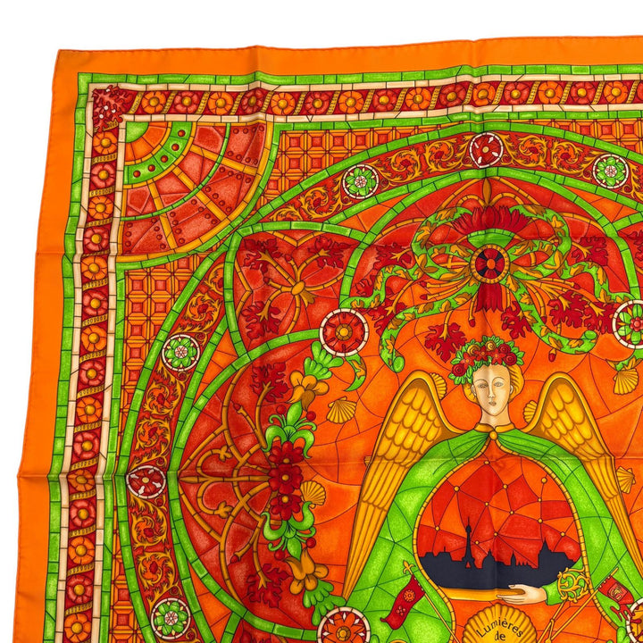 Pristine HERMES scarf Lights of Paris Rare Multi silk Women