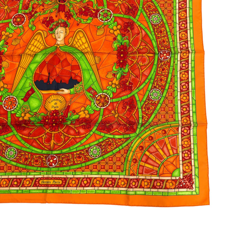 Pristine HERMES scarf Lights of Paris Rare Multi silk Women