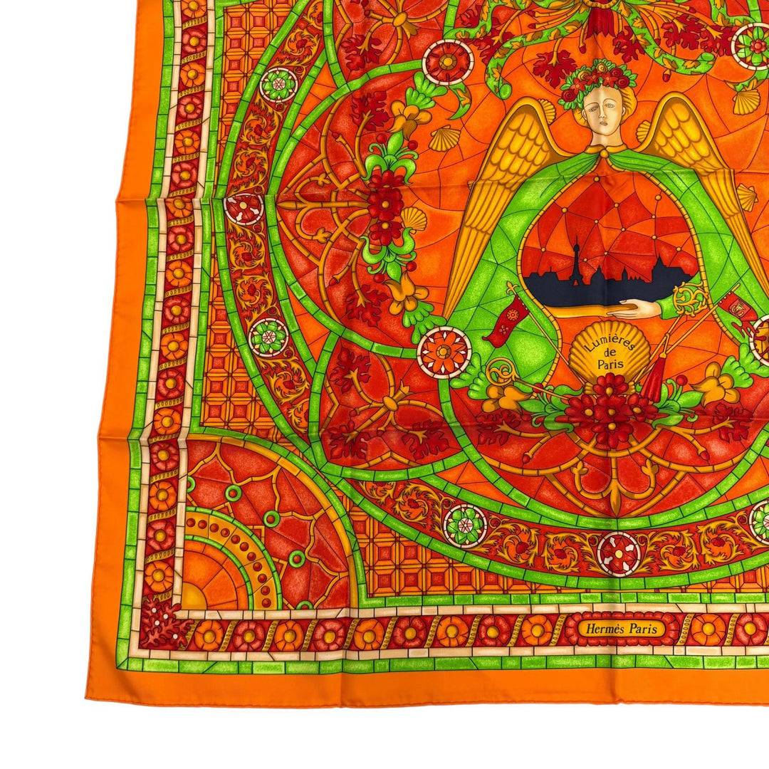 Pristine HERMES scarf Lights of Paris Rare Multi silk Women