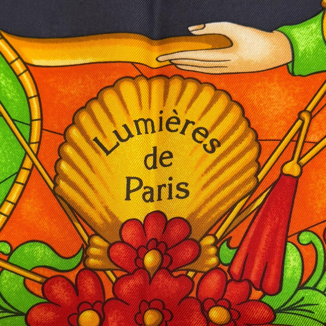 Pristine HERMES scarf Lights of Paris Rare Multi silk Women