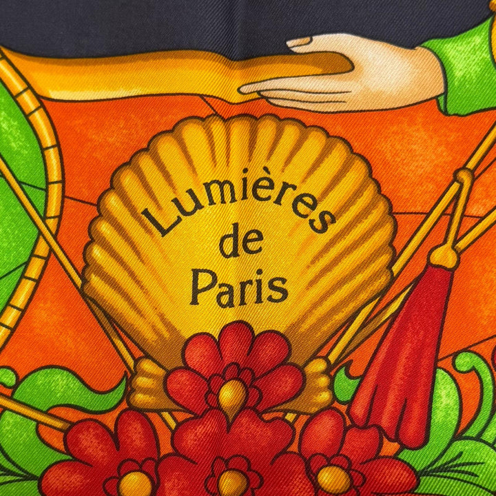 Pristine HERMES scarf Lights of Paris Rare Multi silk Women