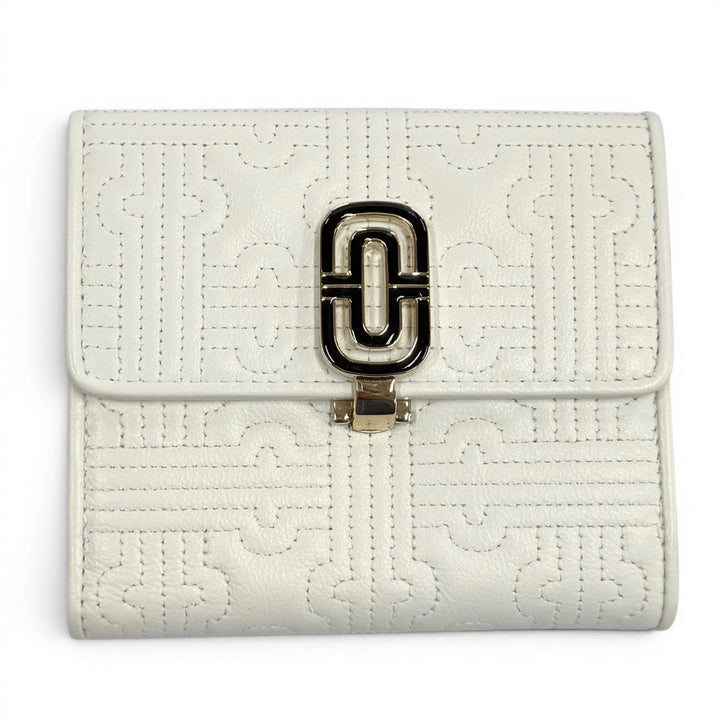 Great BVLGARI Bifold Wallet Parentesi Leather white leather Women