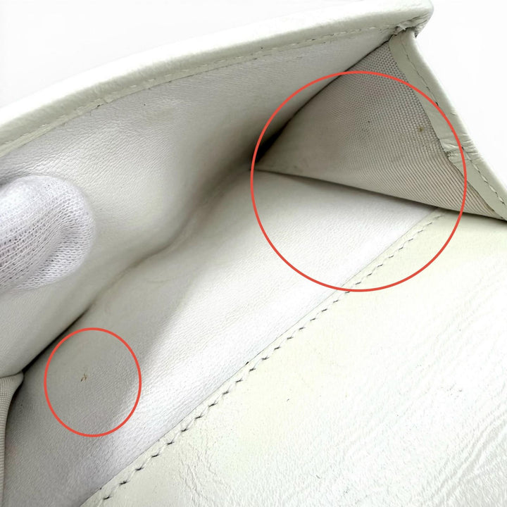 Great BVLGARI Bifold Wallet Parentesi Leather white leather Women