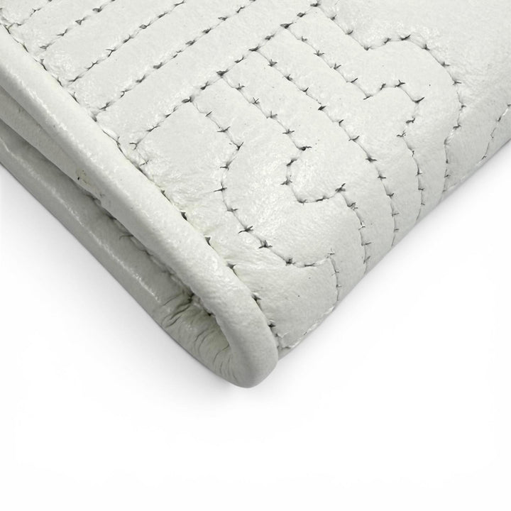 Great BVLGARI Bifold Wallet Parentesi Leather white leather Women