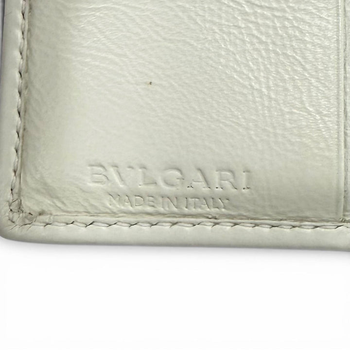 Great BVLGARI Bifold Wallet Parentesi Leather white leather Women