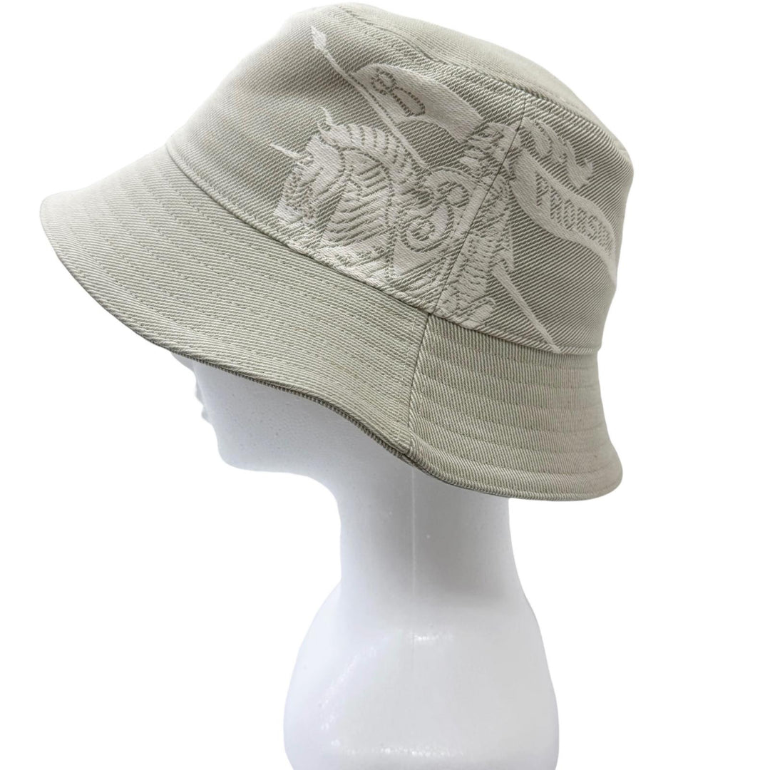 Pristine BURBERRY hat Hose Front Logo Twill Bucket khaki cotton mens M 8095010