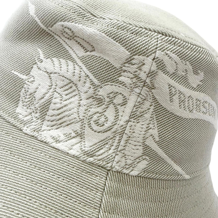 Pristine BURBERRY hat Hose Front Logo Twill Bucket khaki cotton mens M 8095010