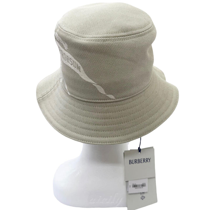 Pristine BURBERRY hat Hose Front Logo Twill Bucket khaki cotton mens M 8095010