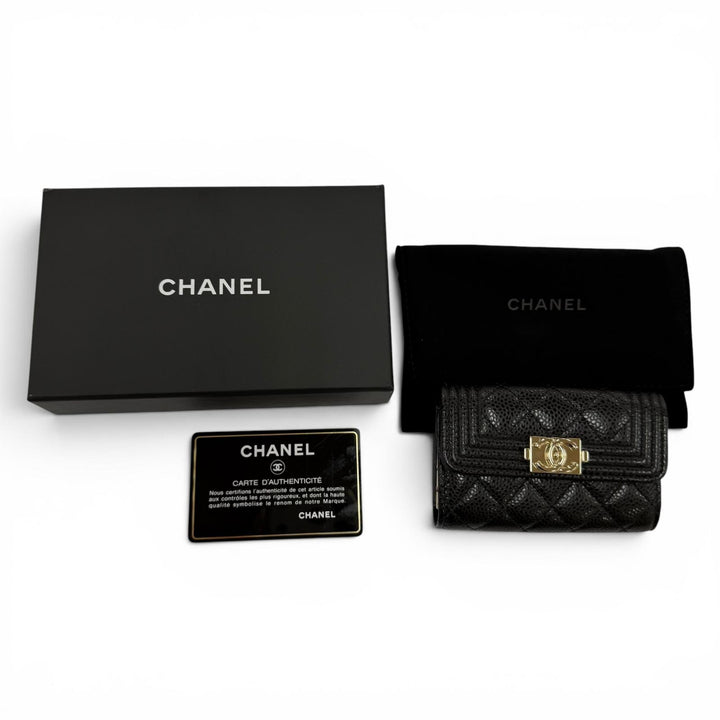Excellent CHANEL Key holder Boy chanel COCO Mark Matelassé 4-ring key holder