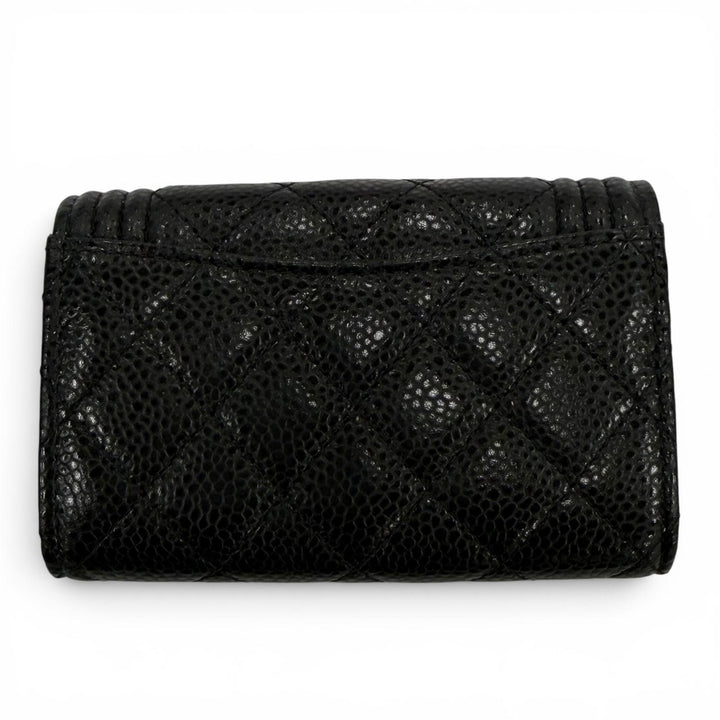 Excellent CHANEL Key holder Boy chanel COCO Mark Matelassé 4-ring key holder