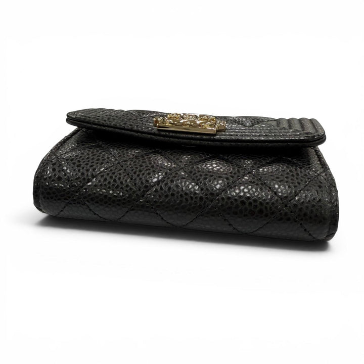 Excellent CHANEL Key holder Boy chanel COCO Mark Matelassé 4-ring key holder