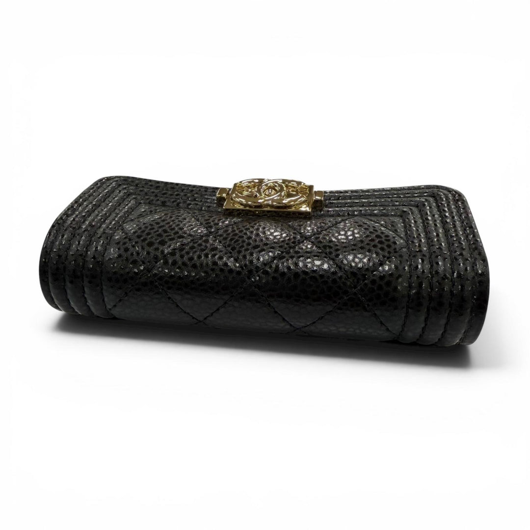 Excellent CHANEL Key holder Boy chanel COCO Mark Matelassé 4-ring key holder