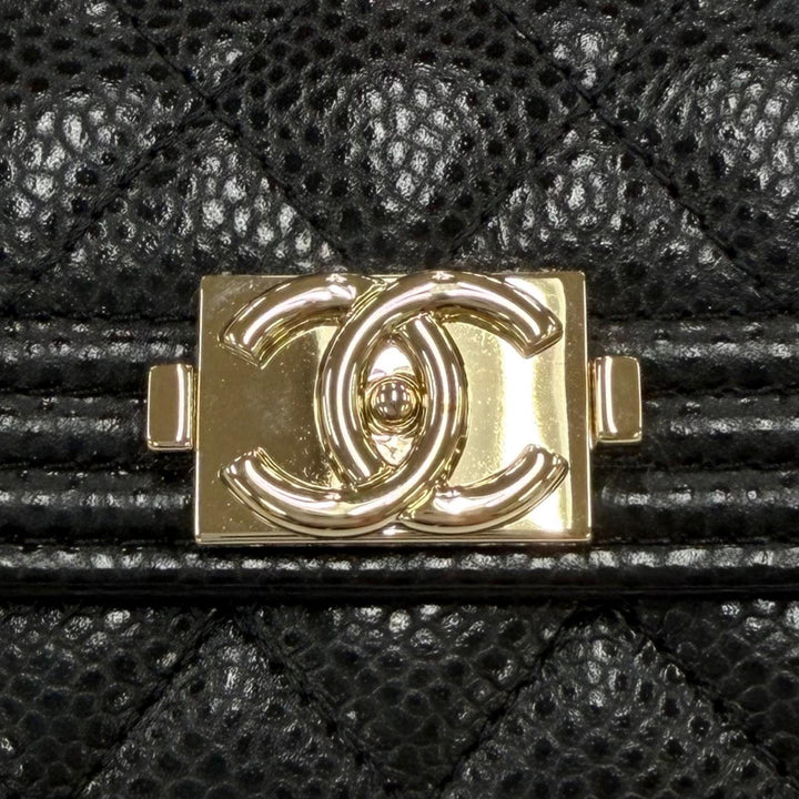 Excellent CHANEL Key holder Boy chanel COCO Mark Matelassé 4-ring key holder