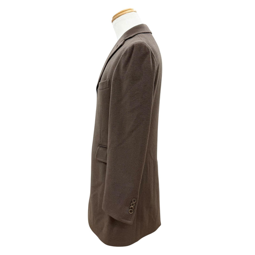 Excellent TAGLIATORE Chester coat Single logo button Brown cashmere mens 44