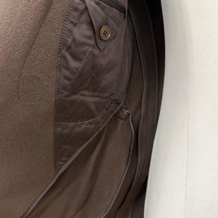 Excellent TAGLIATORE Chester coat Single logo button Brown cashmere mens 44