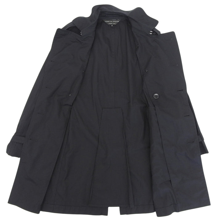 Excellent COMME des GARCONS HOMME PLUS trench coat black cotton mens XS PQ-B034