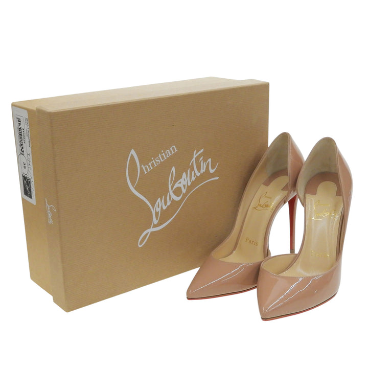 Excellent Christian Louboutin pumps IRIZA 100 pink beige Patent leather 35