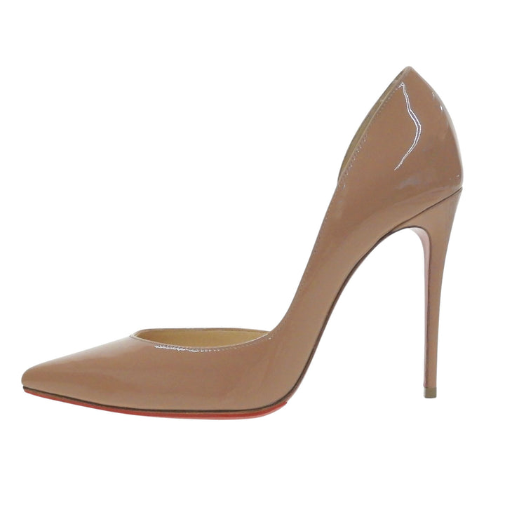 Excellent Christian Louboutin pumps IRIZA 100 pink beige Patent leather 35