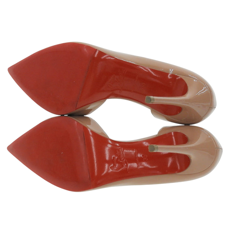 Excellent Christian Louboutin pumps IRIZA 100 pink beige Patent leather 35