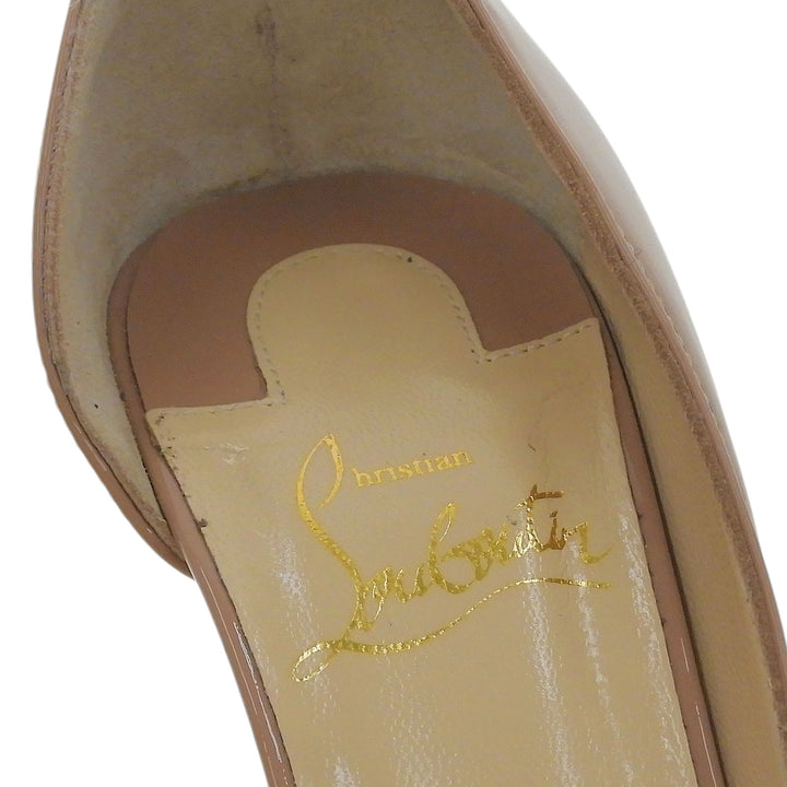 Excellent Christian Louboutin pumps IRIZA 100 pink beige Patent leather 35