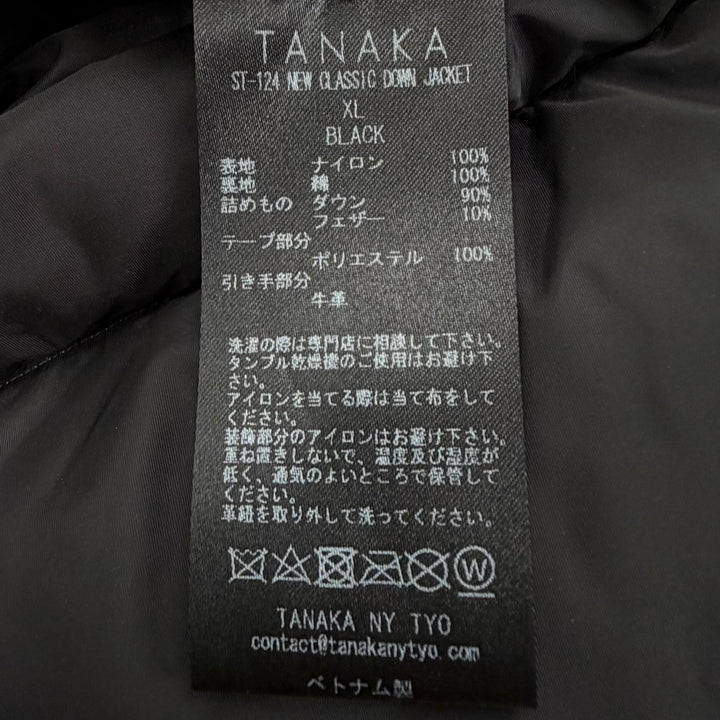 Excellent TANAKA Down jacket NEW CLASSIC DOWN JACKET black Nylon mens XL ST-124