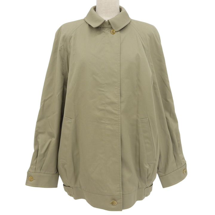 Great Burberrys Jacket Checkered Lining Pattern Swing Top khaki cotton Women