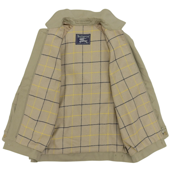 Great Burberrys Jacket Checkered Lining Pattern Swing Top khaki cotton Women