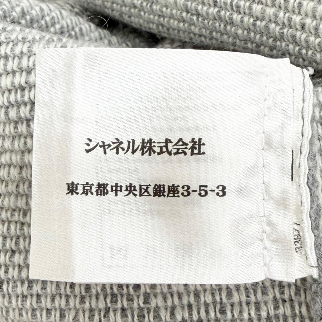 Excellent CHANEL Lion Crew Neck Long Sleeve Knit Sweater gray cashmere 38 P50112