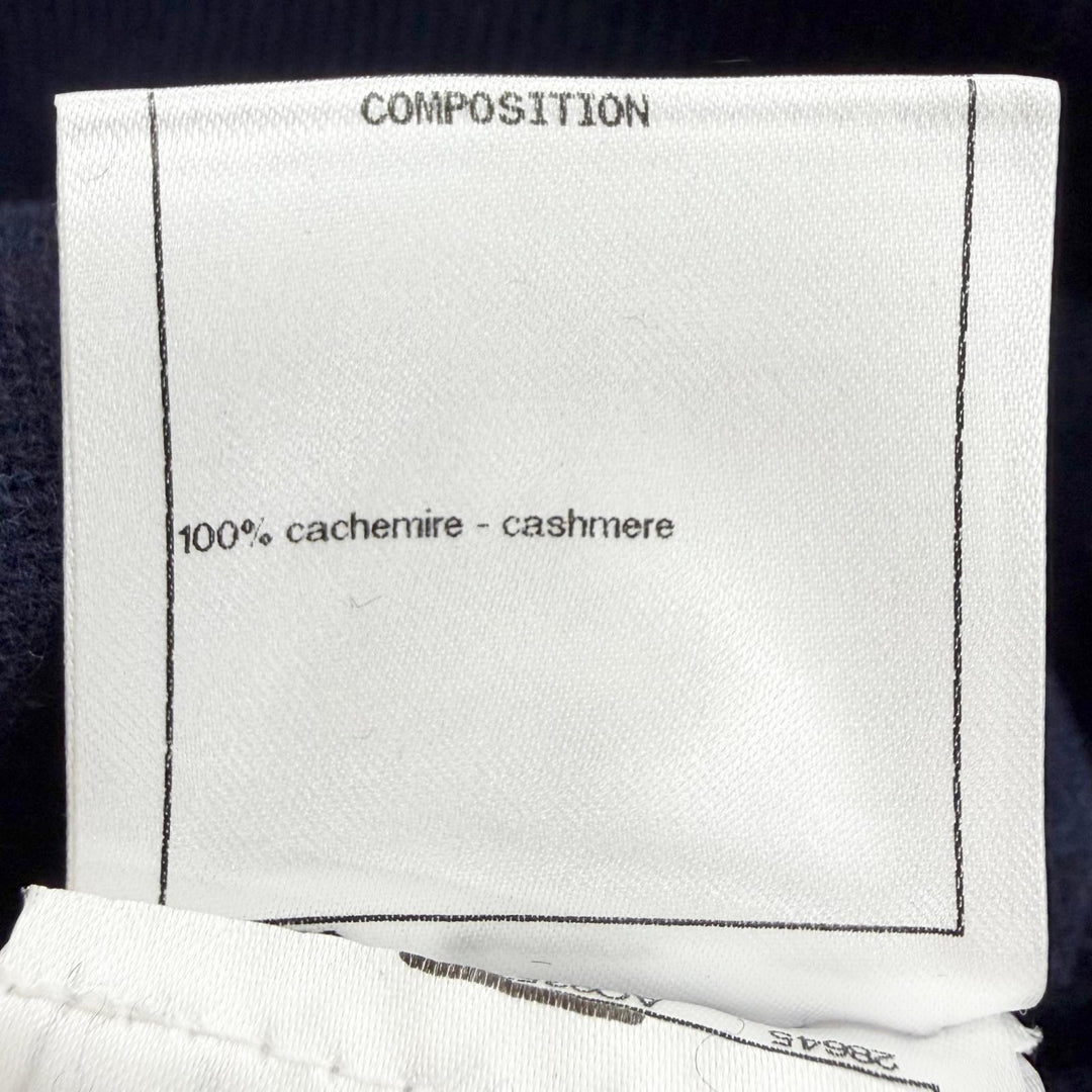 Great CHANEL GABRELLE COCO COCO Mark Long-Sleeve Knit Navy cashmere 36 P57330