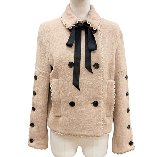 Excellent Christian Dior Jacket beige Virgin wool Women 40 411C03P1571
