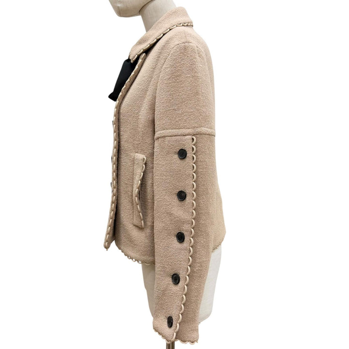 Excellent Christian Dior Jacket beige Virgin wool Women 40 411C03P1571