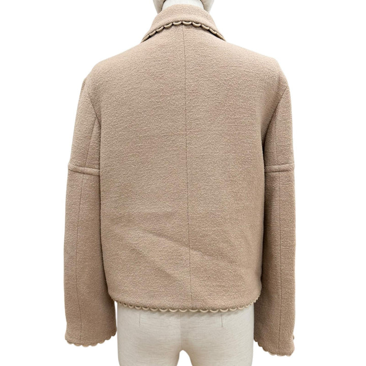 Excellent Christian Dior Jacket beige Virgin wool Women 40 411C03P1571