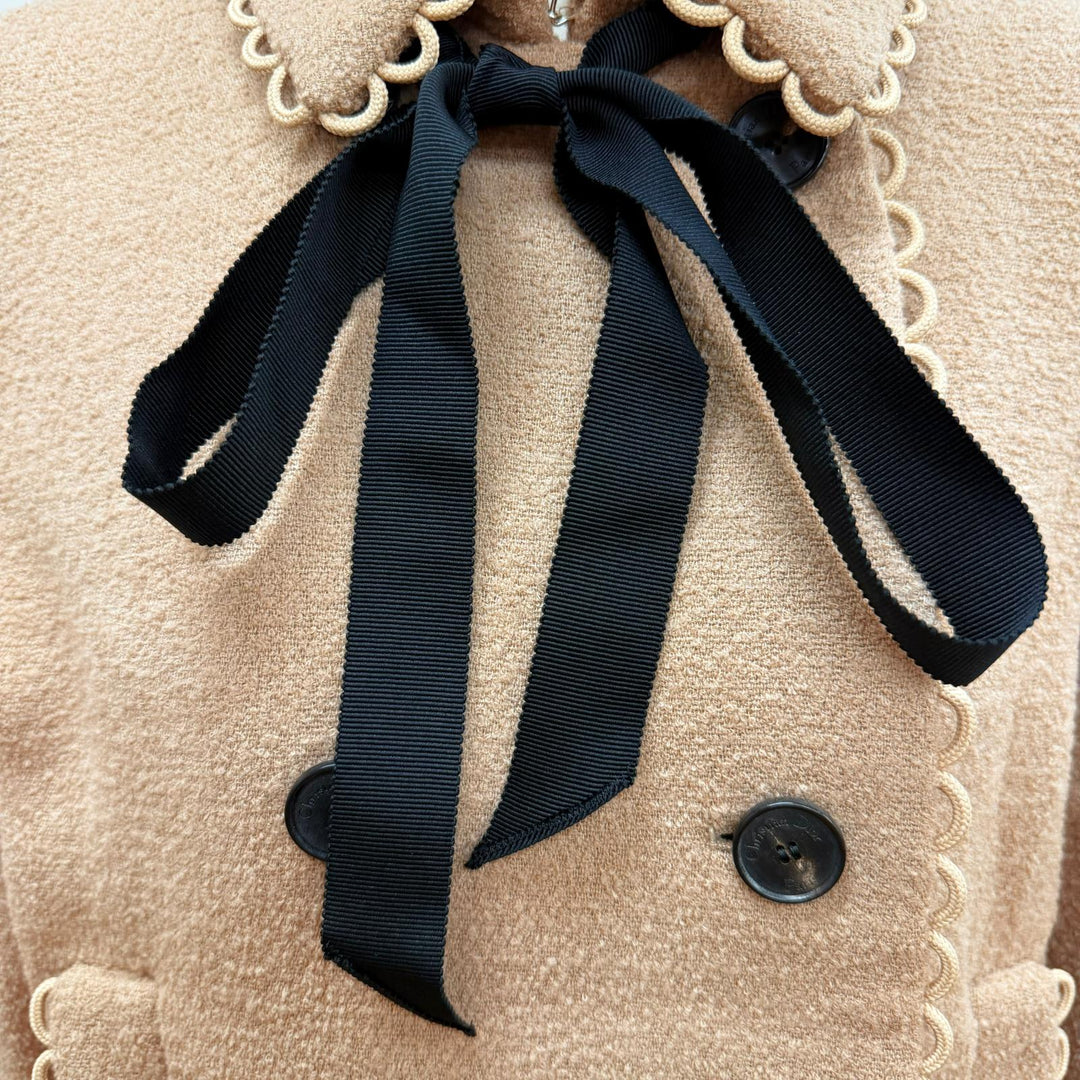 Excellent Christian Dior Jacket beige Virgin wool Women 40 411C03P1571