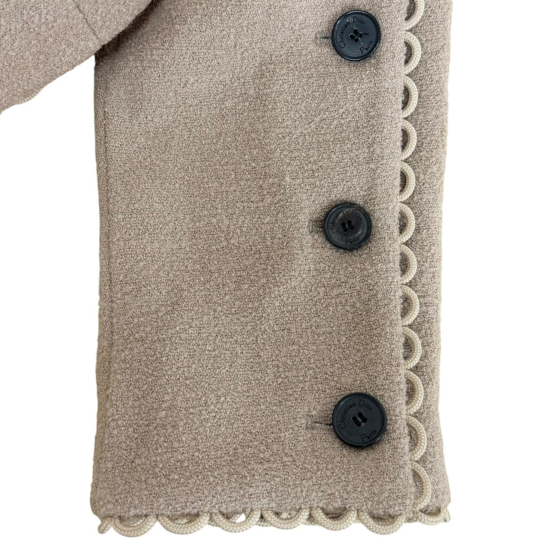 Excellent Christian Dior Jacket beige Virgin wool Women 40 411C03P1571