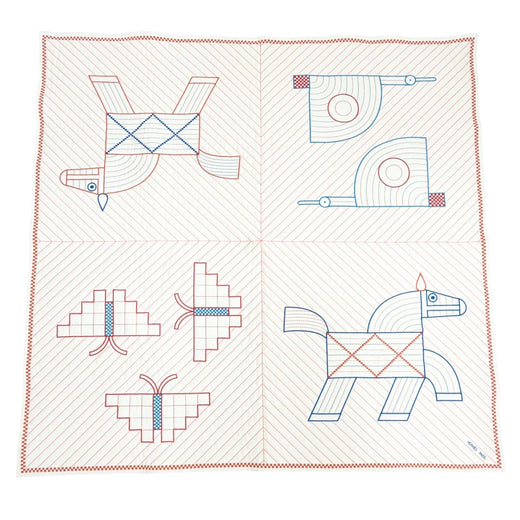 Excellent HERMES blanket Quilted cover Animo Natte wool Women