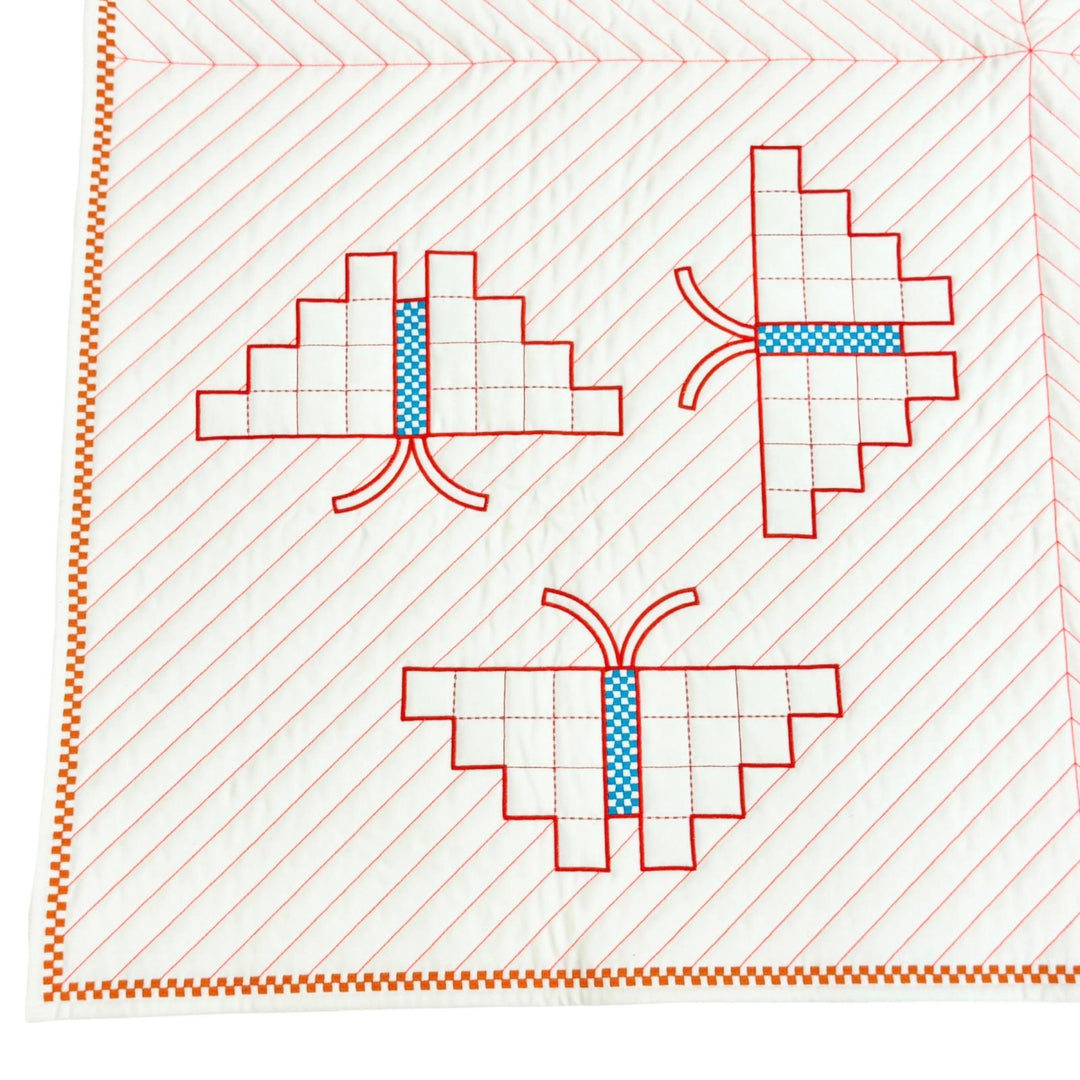 Excellent HERMES blanket Quilted cover Animo Natte wool Women