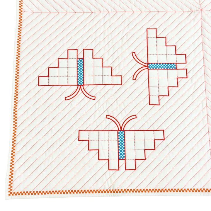 Excellent HERMES blanket Quilted cover Animo Natte wool Women