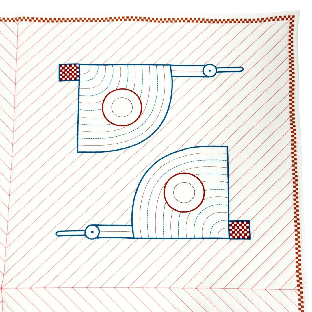 Excellent HERMES blanket Quilted cover Animo Natte wool Women