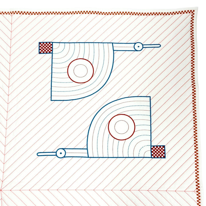 Excellent HERMES blanket Quilted cover Animo Natte wool Women