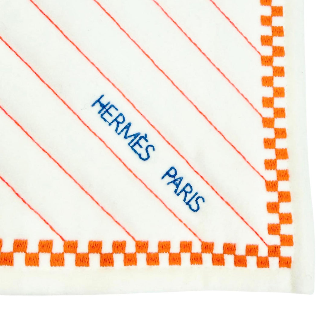 Excellent HERMES blanket Quilted cover Animo Natte wool Women