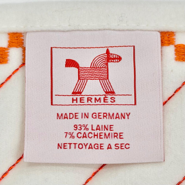 Excellent HERMES blanket Quilted cover Animo Natte wool Women