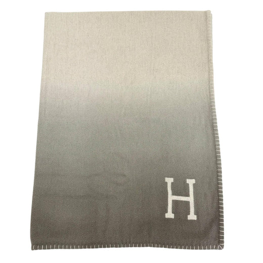 Great HERMES blanket Avalon H Logo Gradient Large Size Brown yak Women